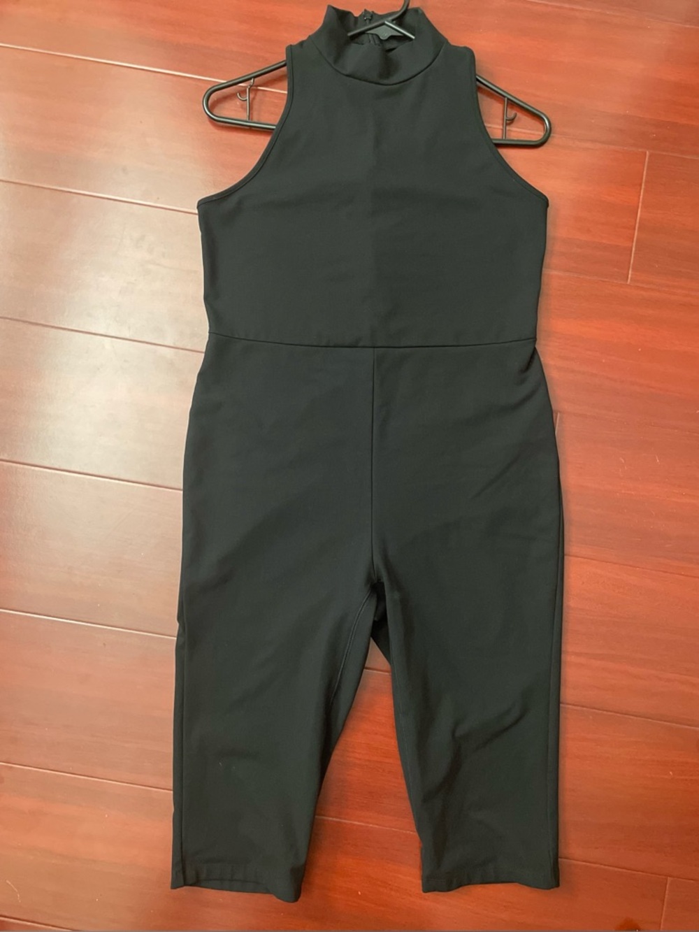 wild fable Black Sleeveless High-Neck Cropped Jumpsuit